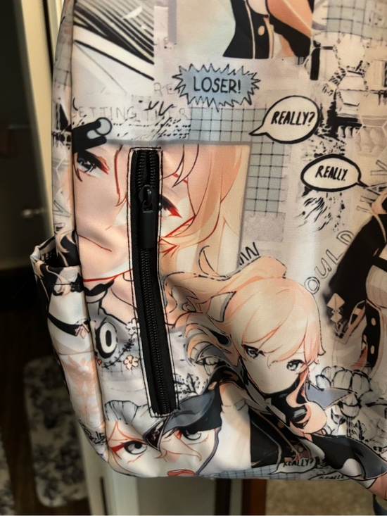 Anime Print Pink & Black Women\'s Backpack main image 6